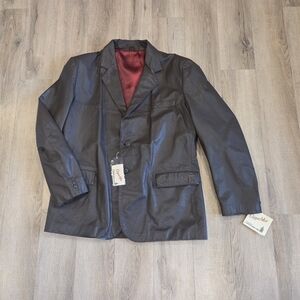 Vintage Clipper Mist Mens 44 Reg  Brown Leather Blazer NWT Sportcoat Western